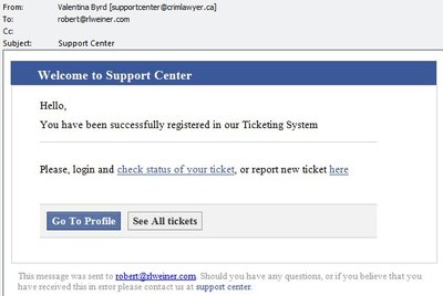 Support Center spam